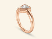 Dome Bezel Heart Engagement Ring