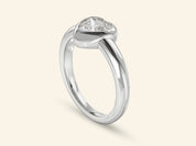Dome Bezel Heart Engagement Ring