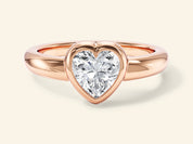Dome Bezel Heart Engagement Ring