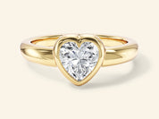 Dome Bezel Heart Engagement Ring