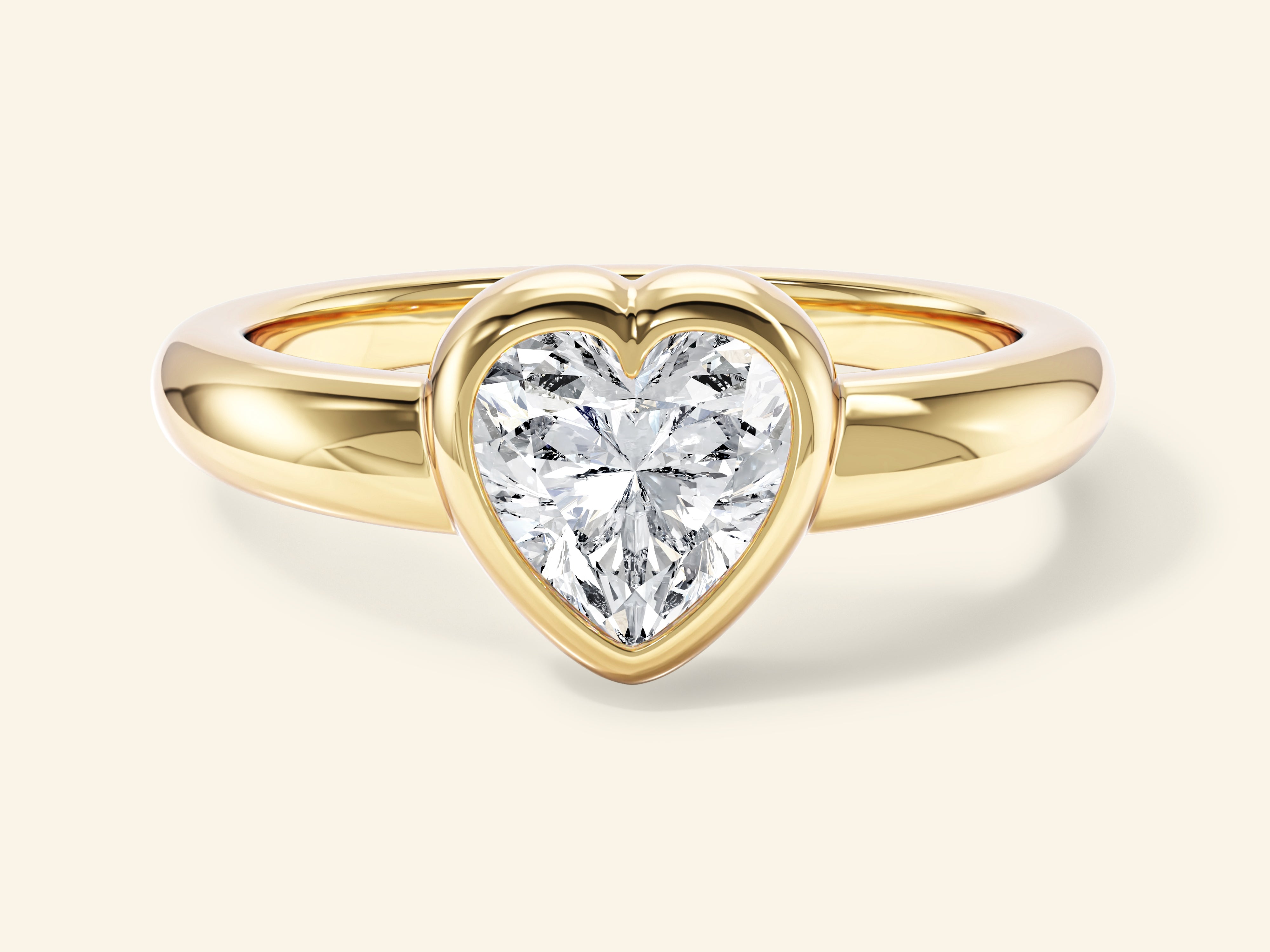 Dome Bezel Heart Engagement Ring