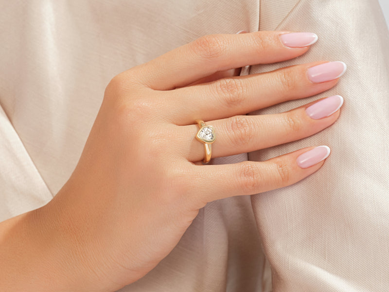 Bezel Heart Promise Ring