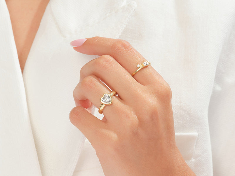 Bezel Heart Promise Ring