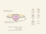 Pink Heart Moissanite Promise Ring