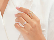 Pink Heart Moissanite Promise Ring