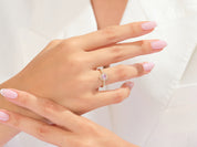Pink Heart Moissanite Promise Ring