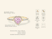 Pink Heart Moissanite Promise Ring