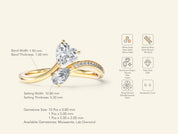 Heart & Pear Gemstone Promise Ring