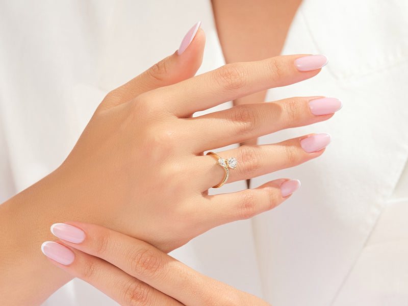 Heart & Pear Gemstone Promise Ring