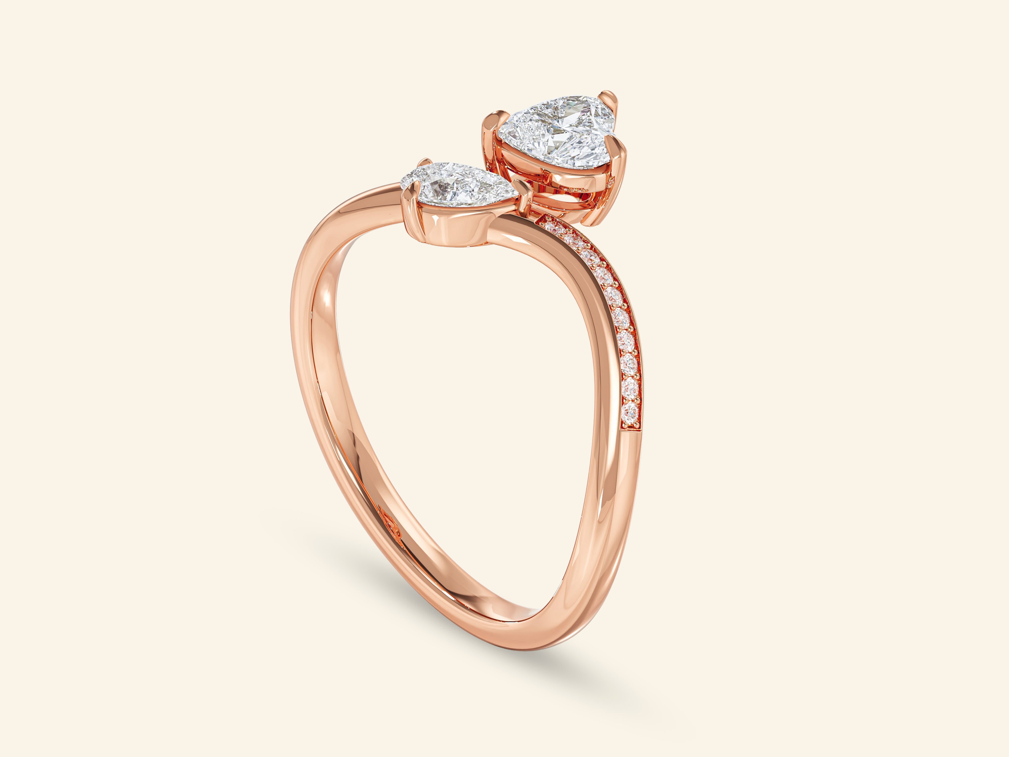Heart & Pear Gemstone Promise Ring