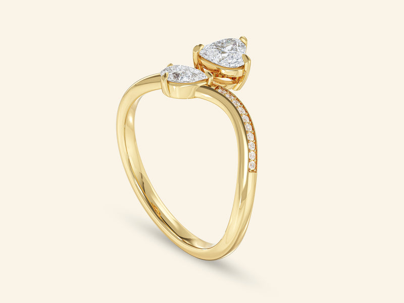 Heart & Pear Gemstone Promise Ring