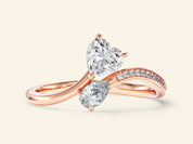Heart & Pear Gemstone Promise Ring