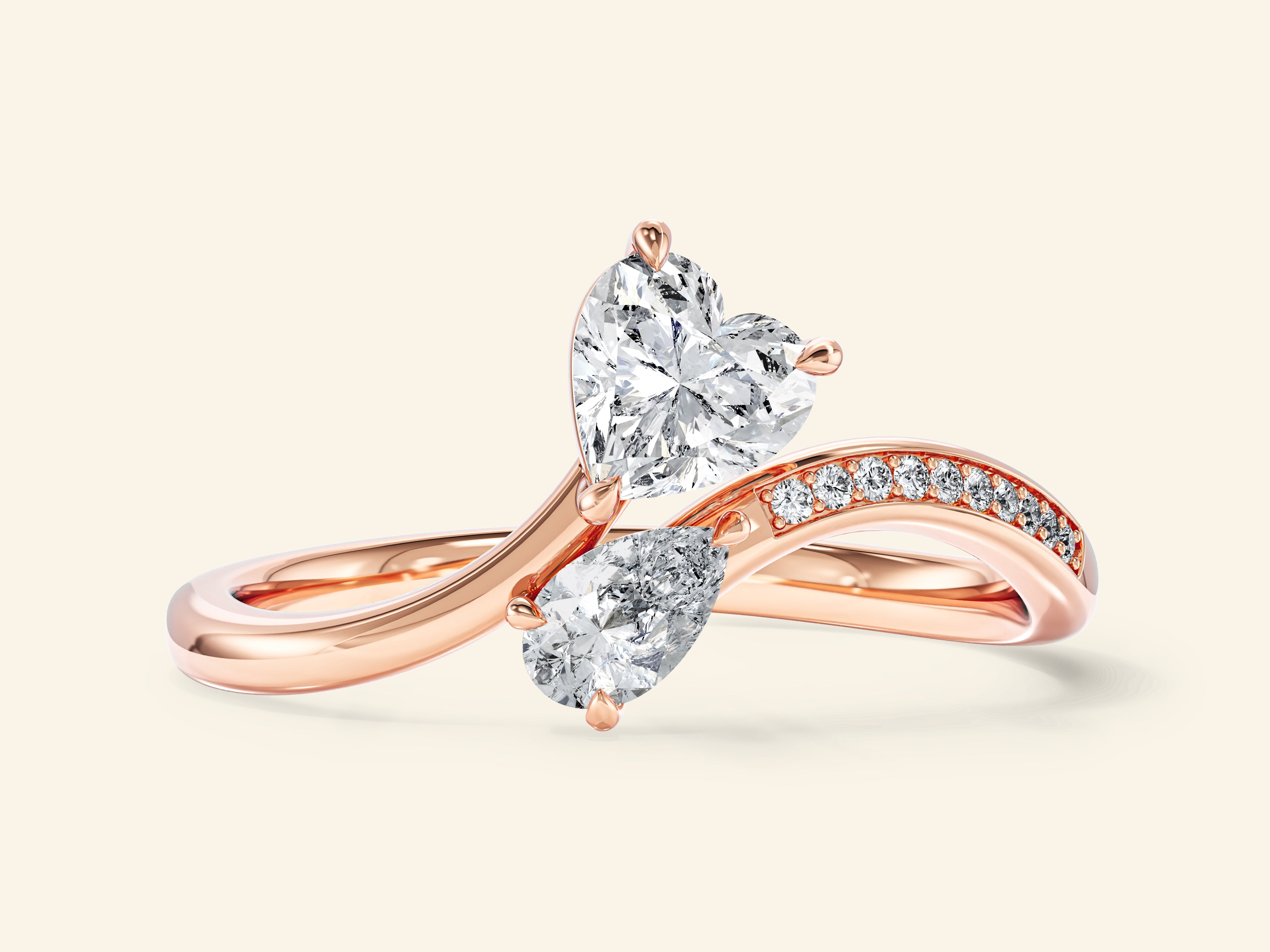 Heart & Pear Gemstone Promise Ring