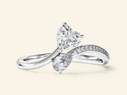 Heart & Pear Gemstone Promise Ring