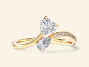Heart & Pear Gemstone Promise Ring