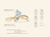 Heart & Pear Gemstone Promise Ring