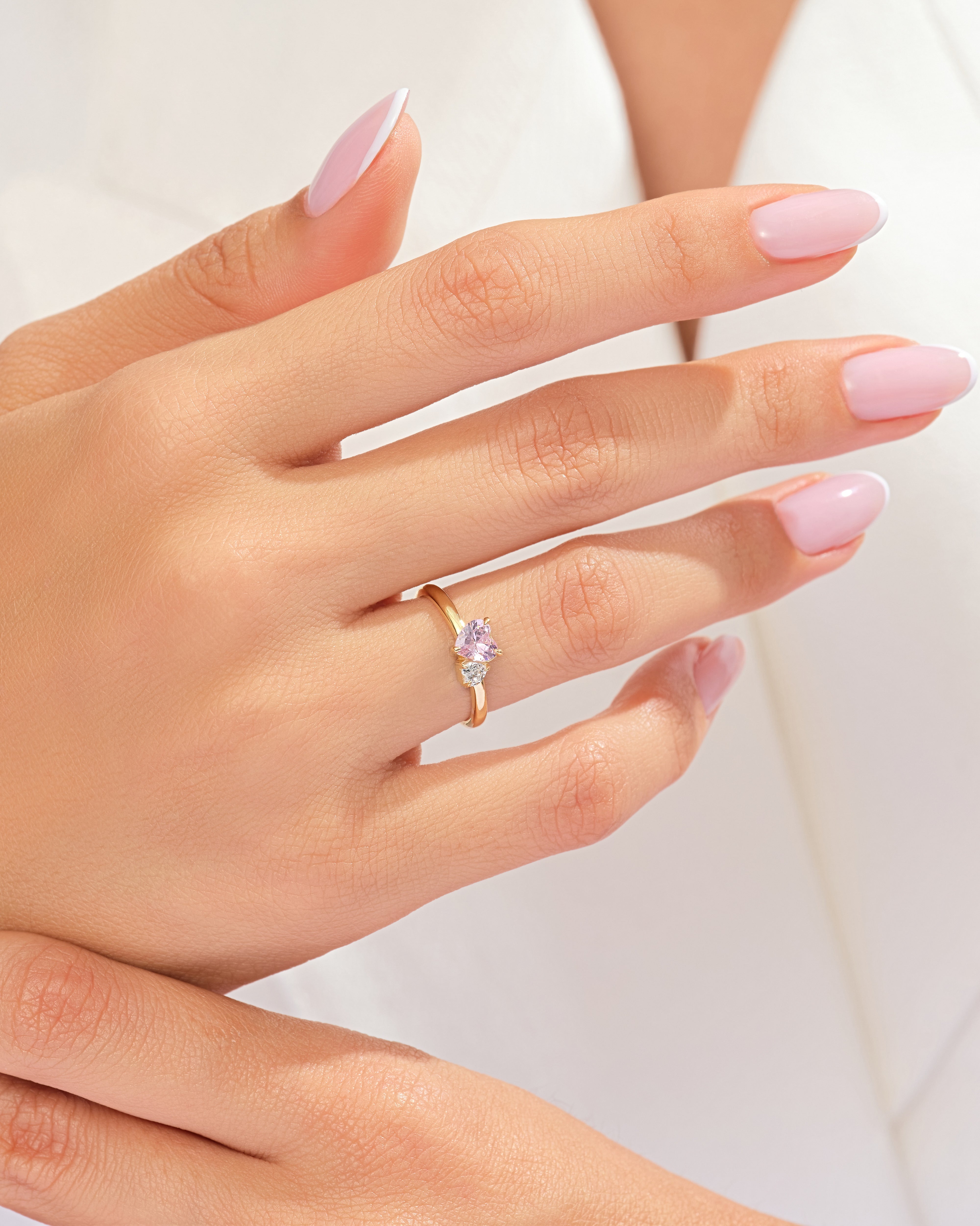 Pink Double Heart Promise Ring
