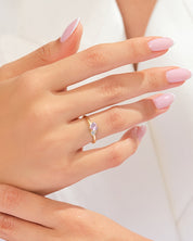 Pink Double Heart Promise Ring