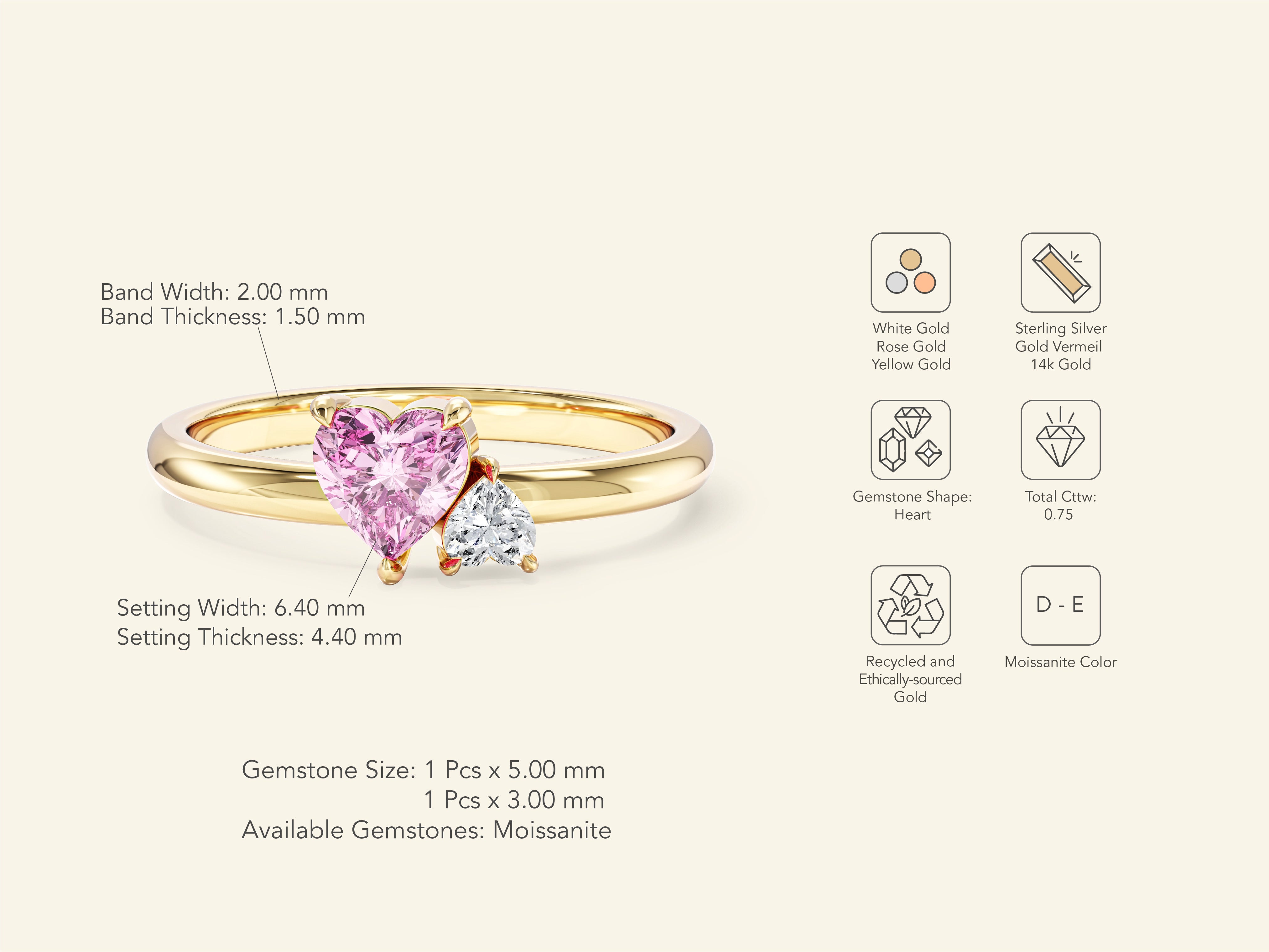 Duo Heart Promise Ring