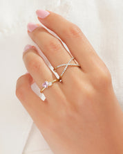 Pink Double Heart Promise Ring