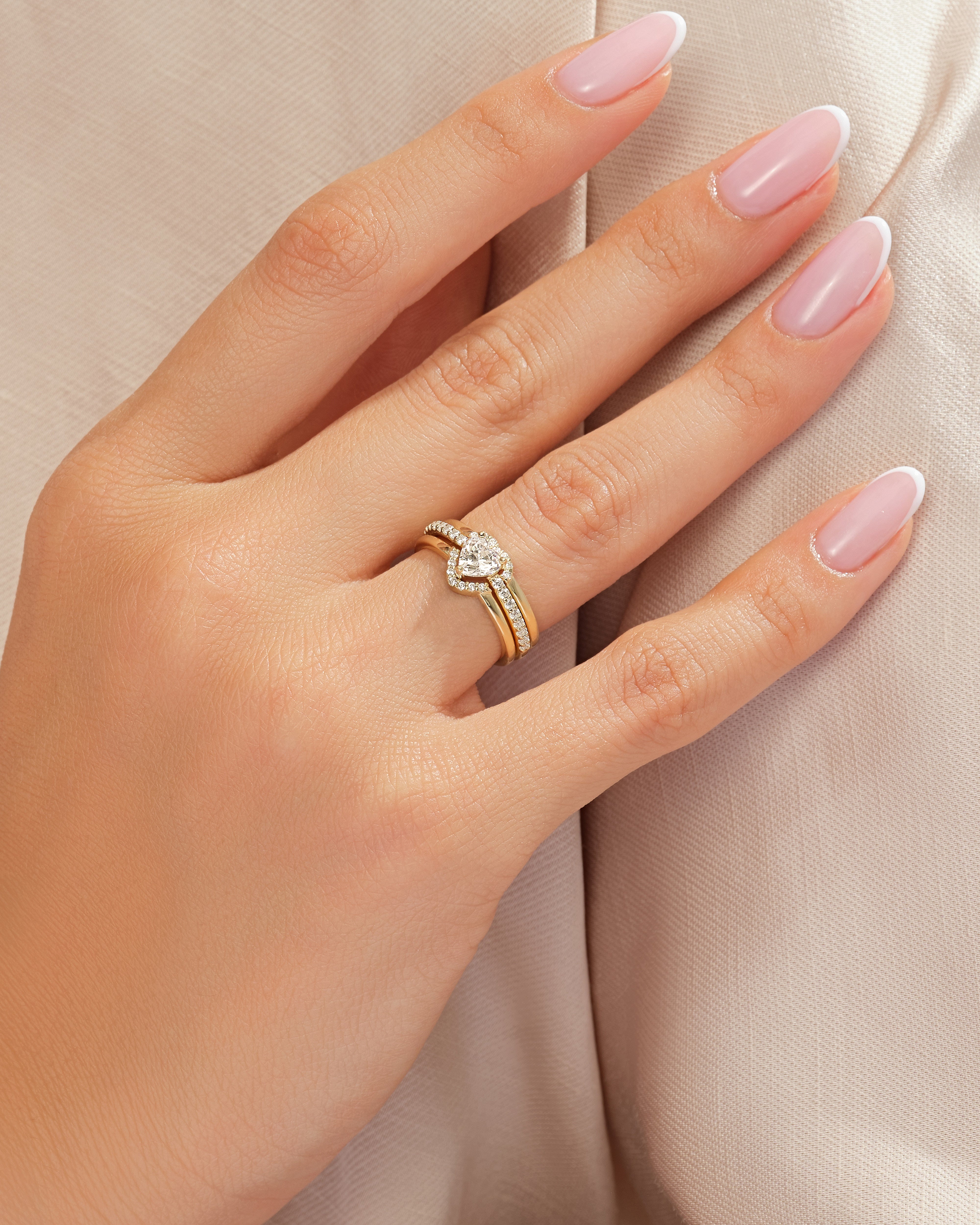 Triple Band Heart Promise Ring