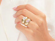 Dome Heart Gemstone Promise Ring