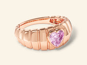 Dome Pink Heart Promise Ring