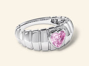 Dome Pink Heart Promise Ring