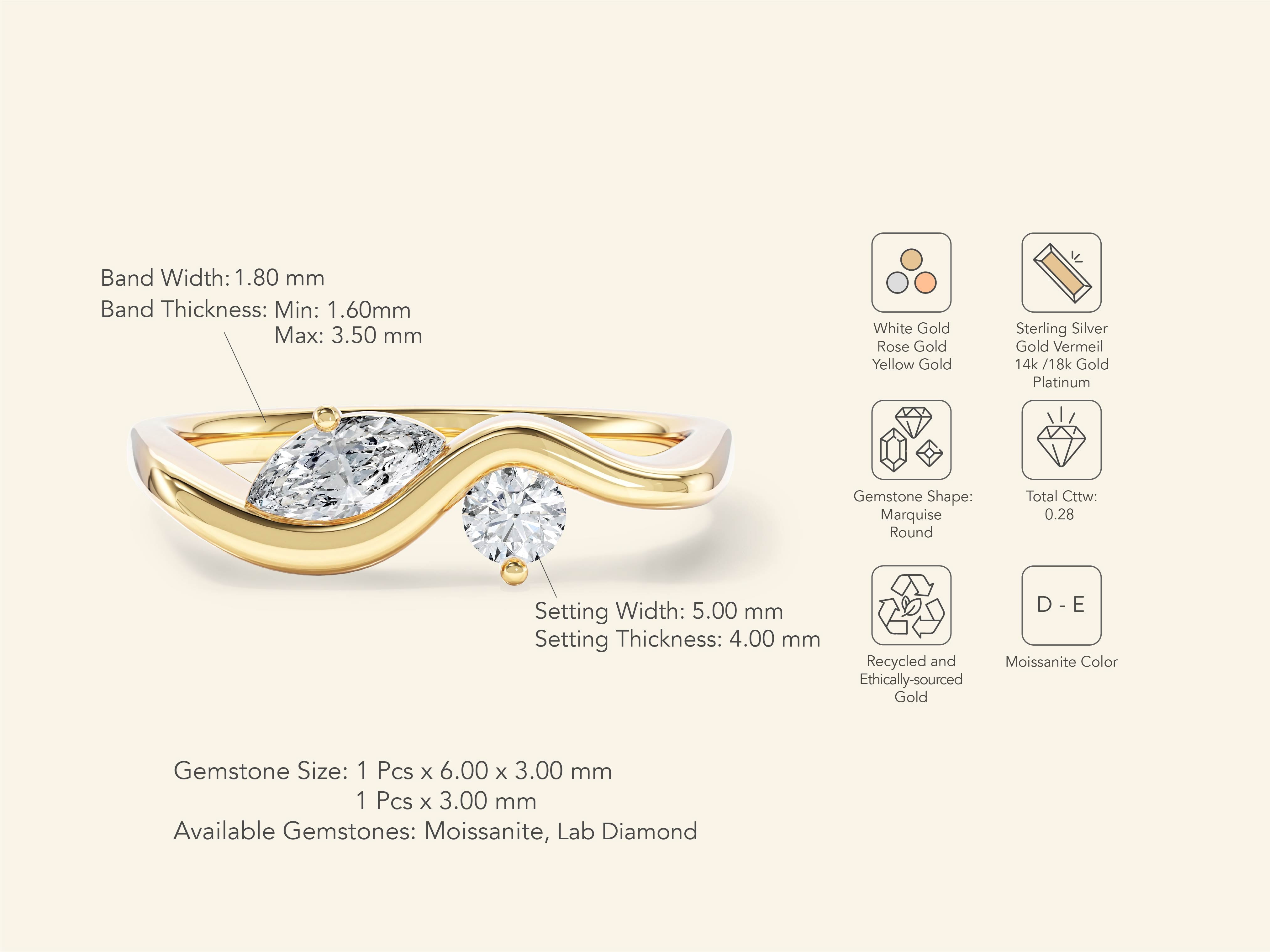Curved Duo Promise Ring