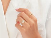 Dome Bezel Heart Engagement Ring