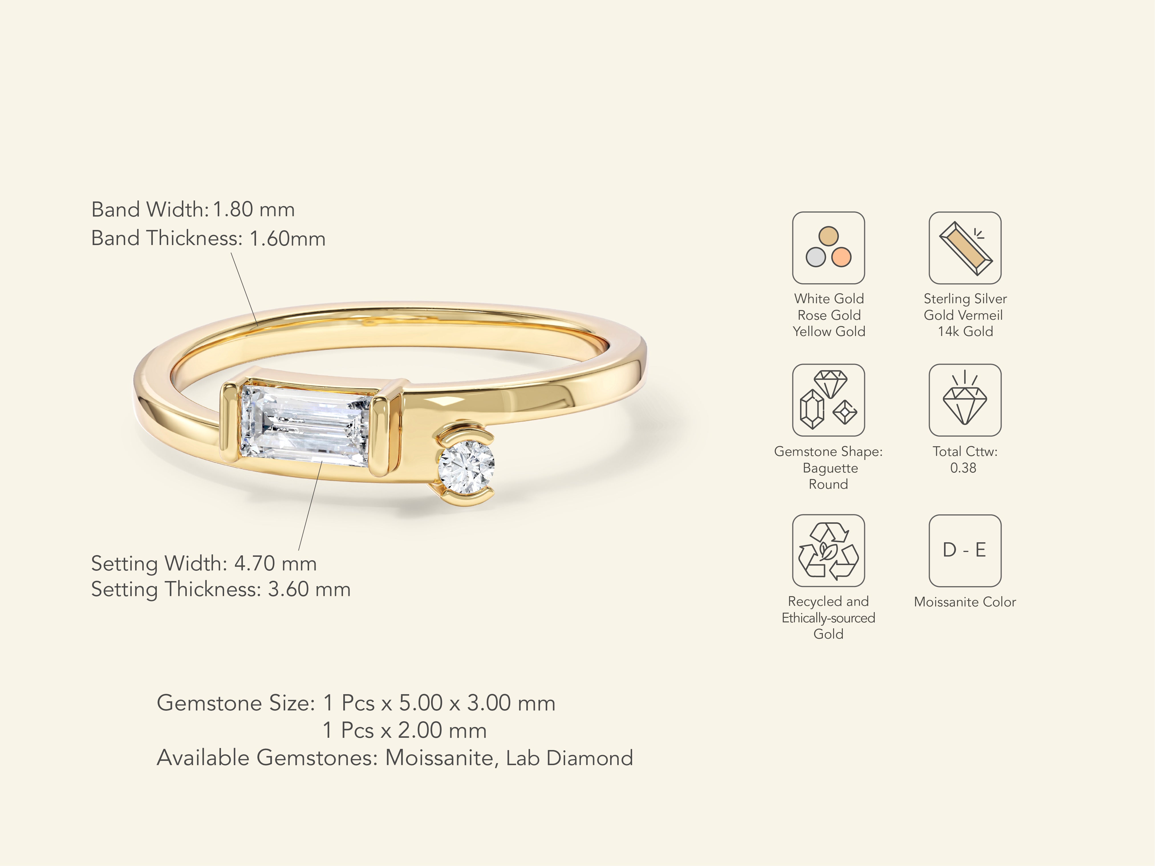 Duo Gemstone Promise Ring