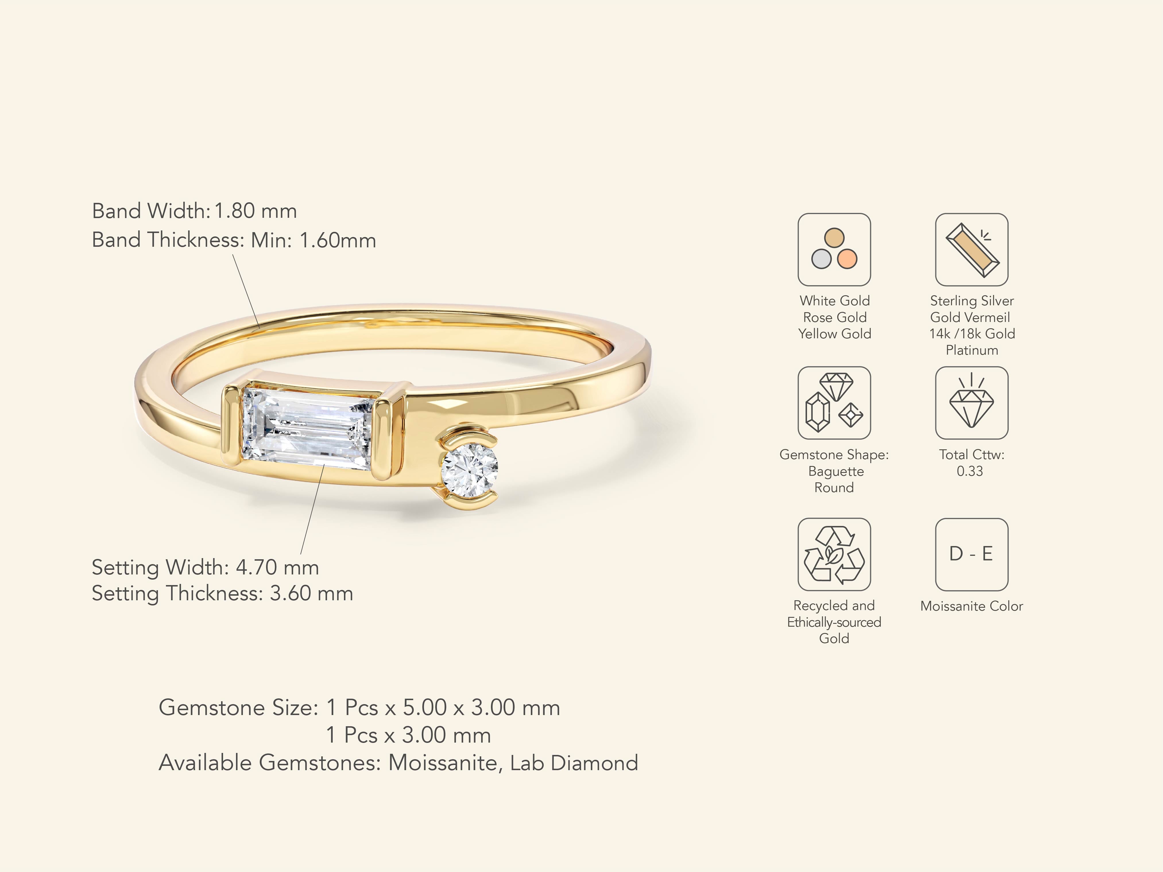 Duo Gemstone Promise Ring