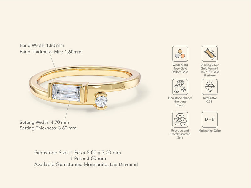 Duo Gemstone Promise Ring