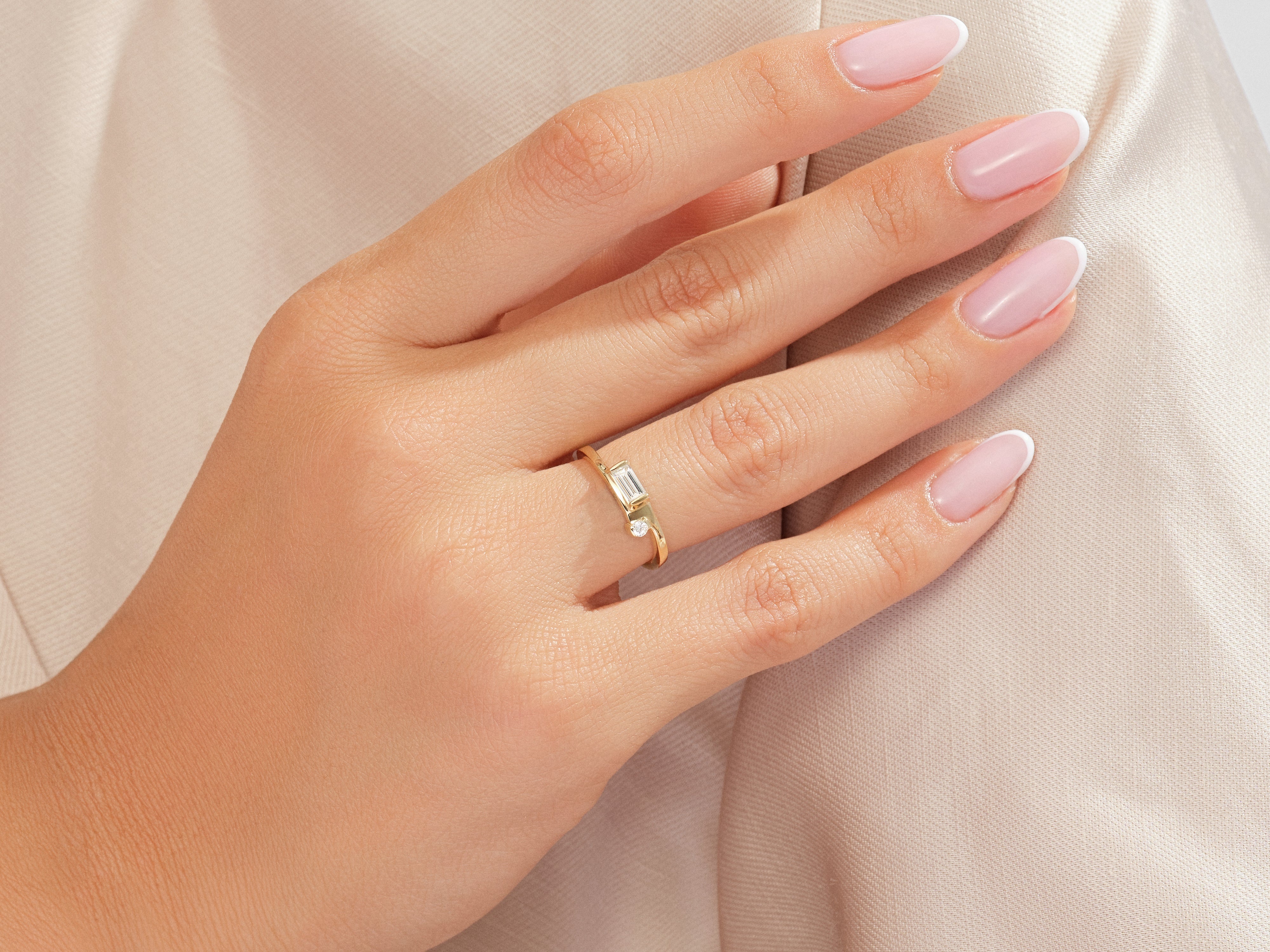 Duo Gemstone Promise Ring