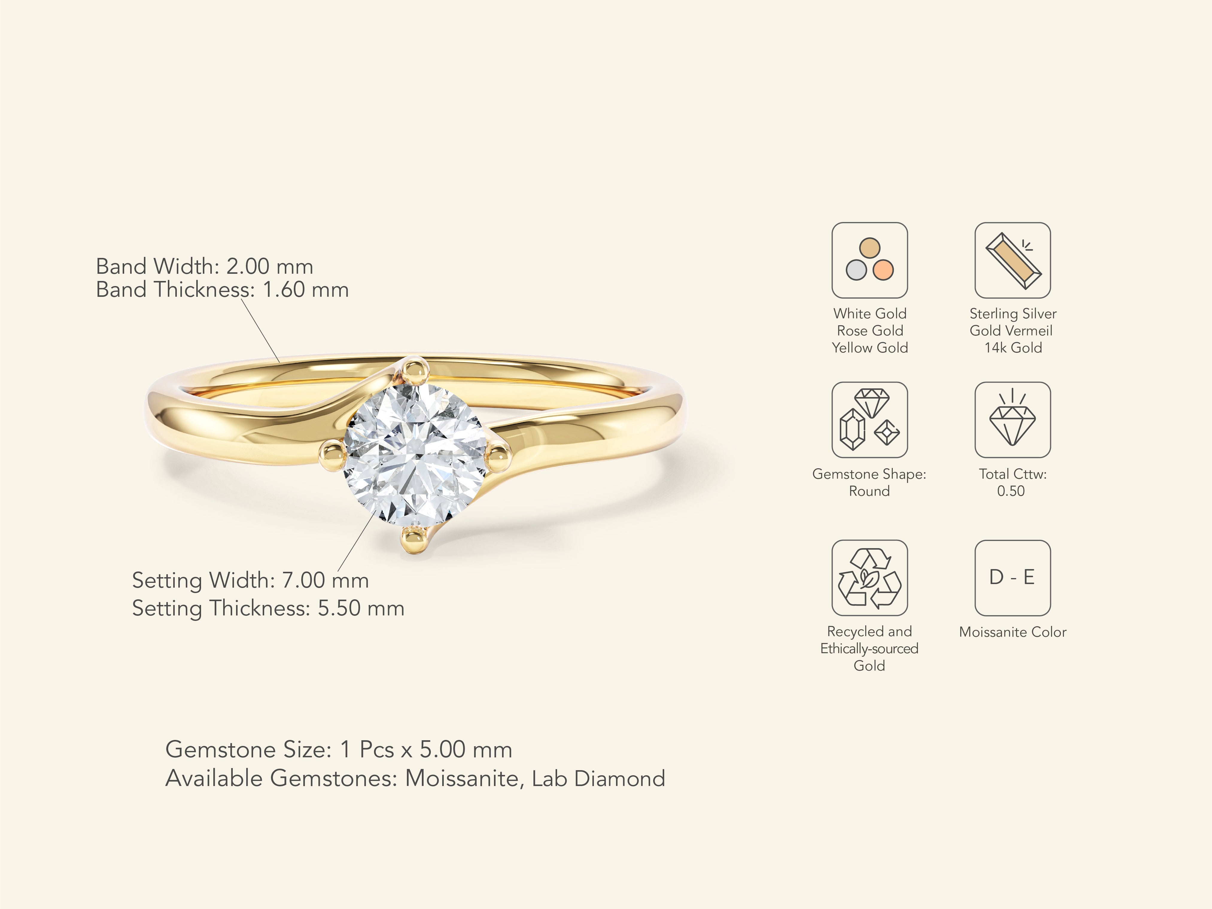 Bypass Solitaire Promise Ring