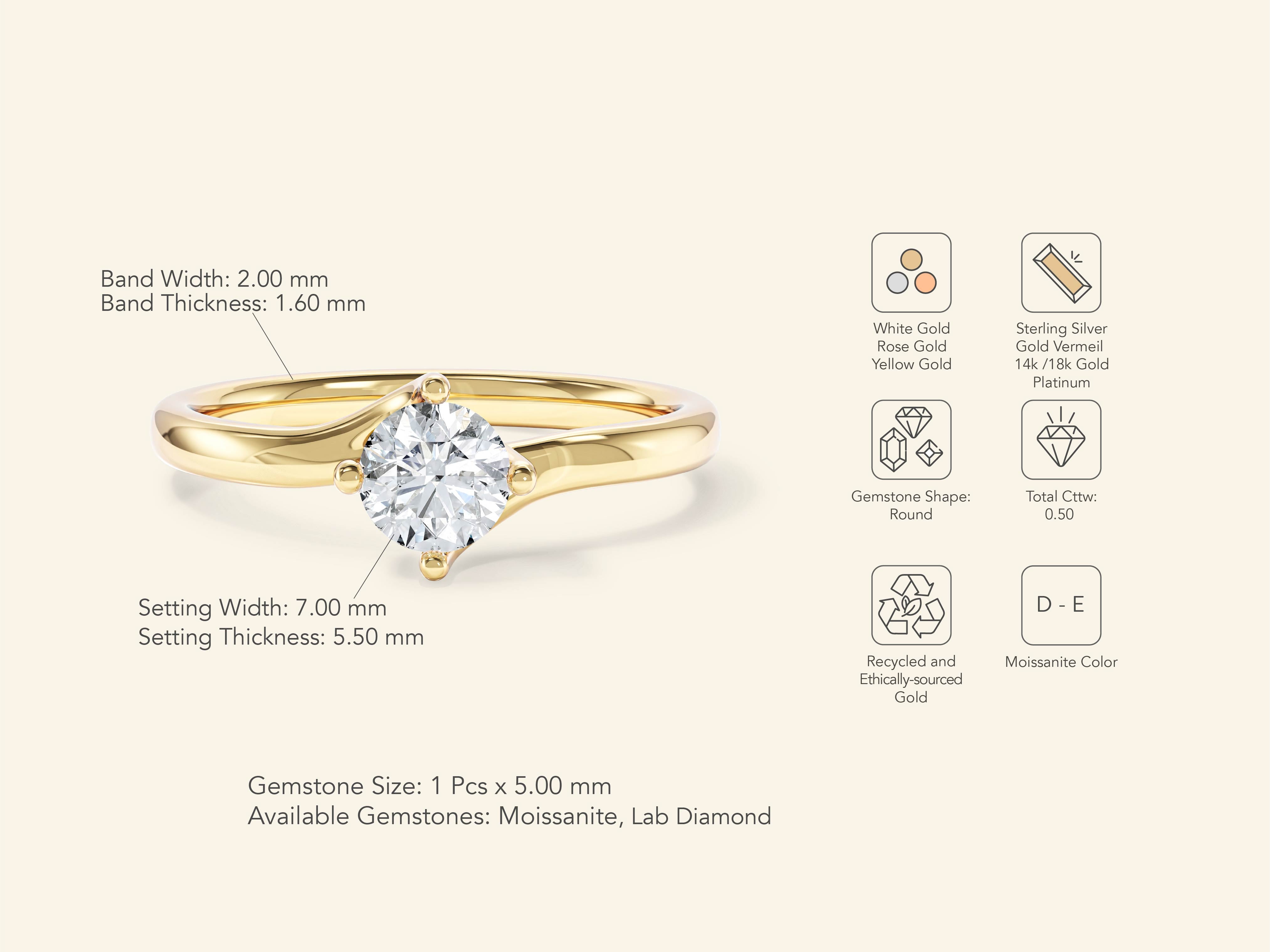 Bypass Solitaire Promise Ring