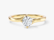 Gold diamond engagement ring, fine jewelry, luxury wedding band