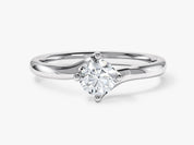 Diamond engagement ring, white gold, elegant jewelry design