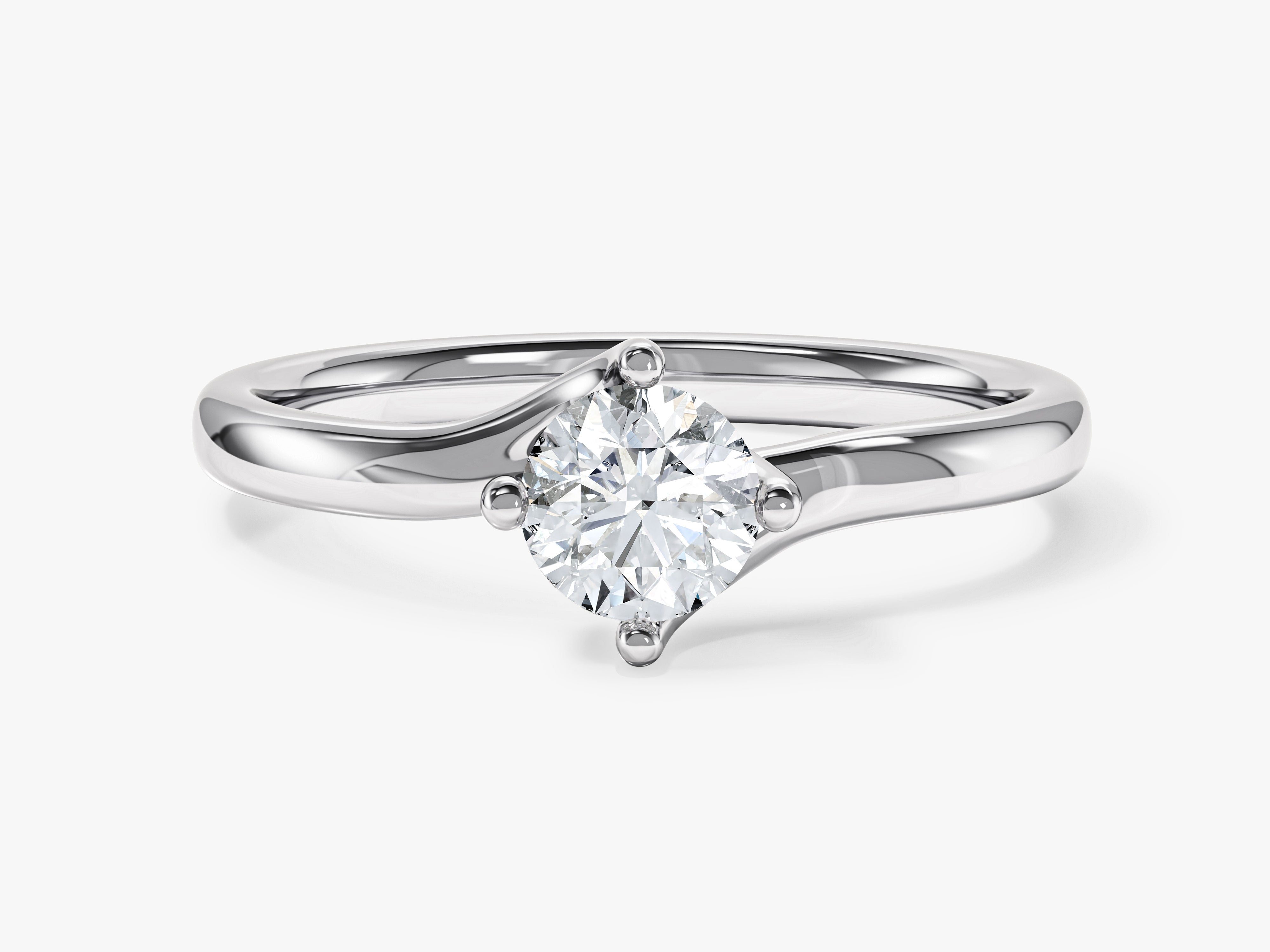 Diamond engagement ring, white gold, elegant jewelry design
