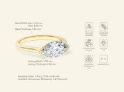 East-West Marquise Engagement Ring