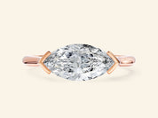 East-West Marquise Engagement Ring