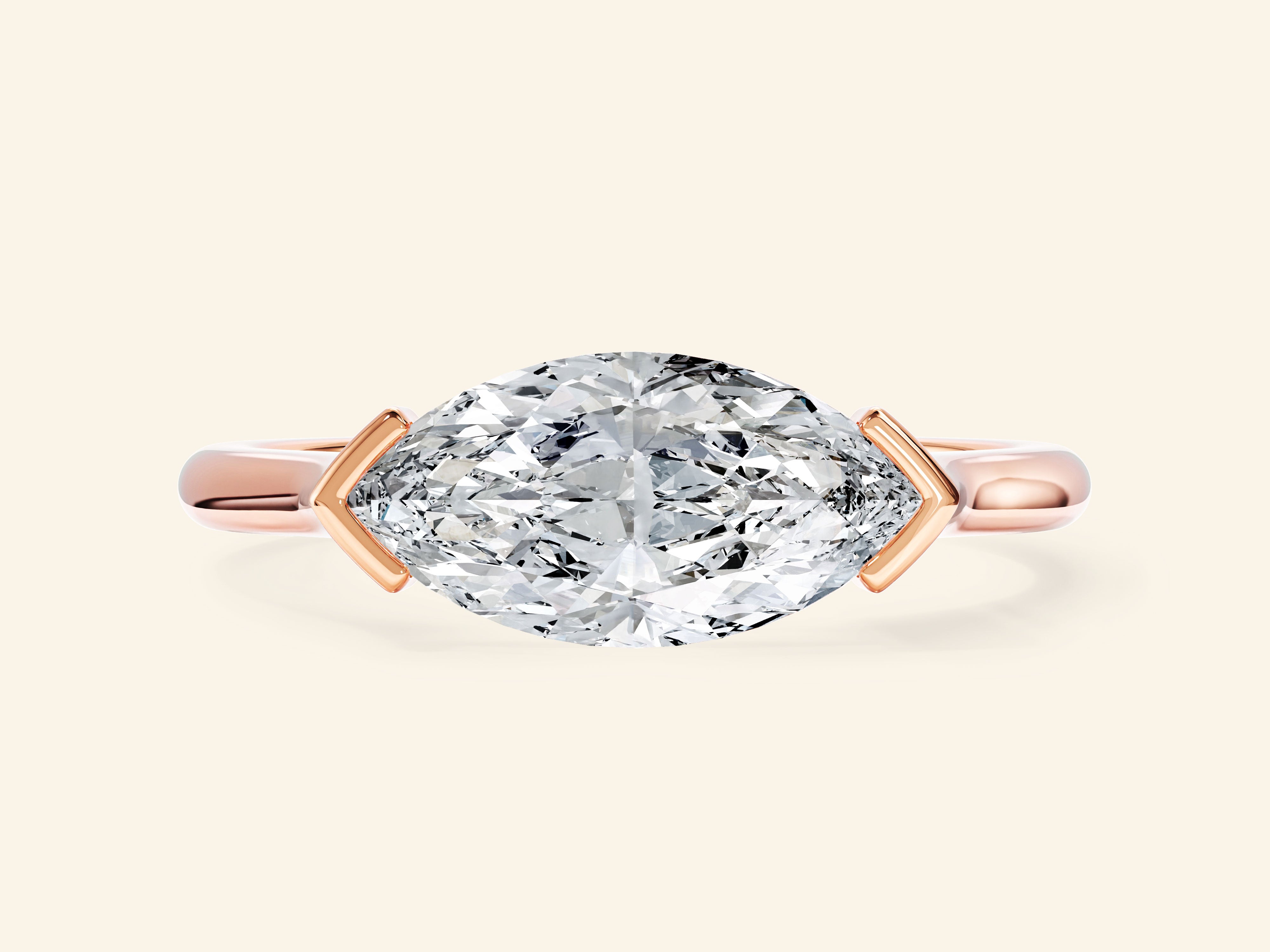East-West Marquise Engagement Ring