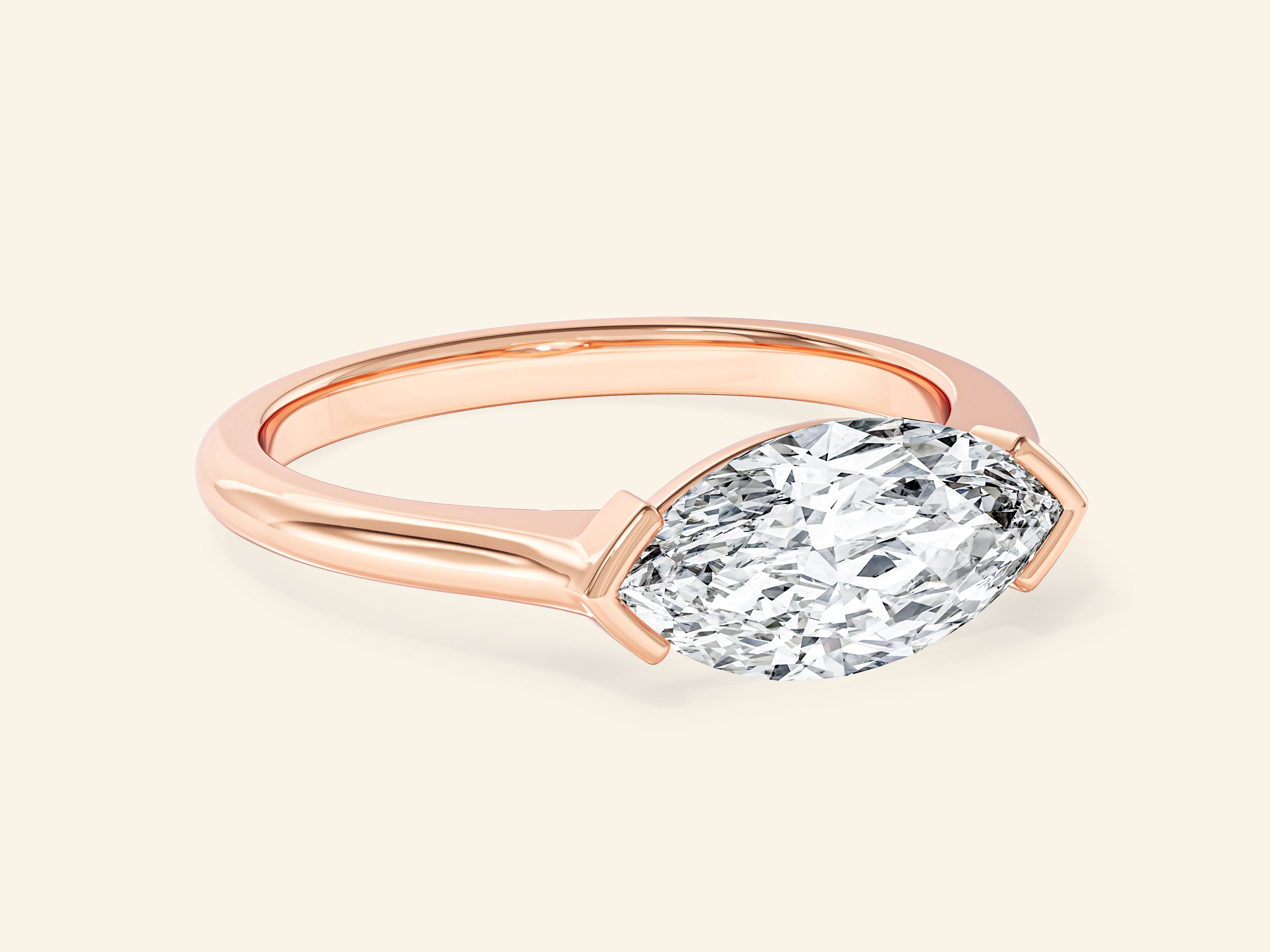 East-West Marquise Engagement Ring