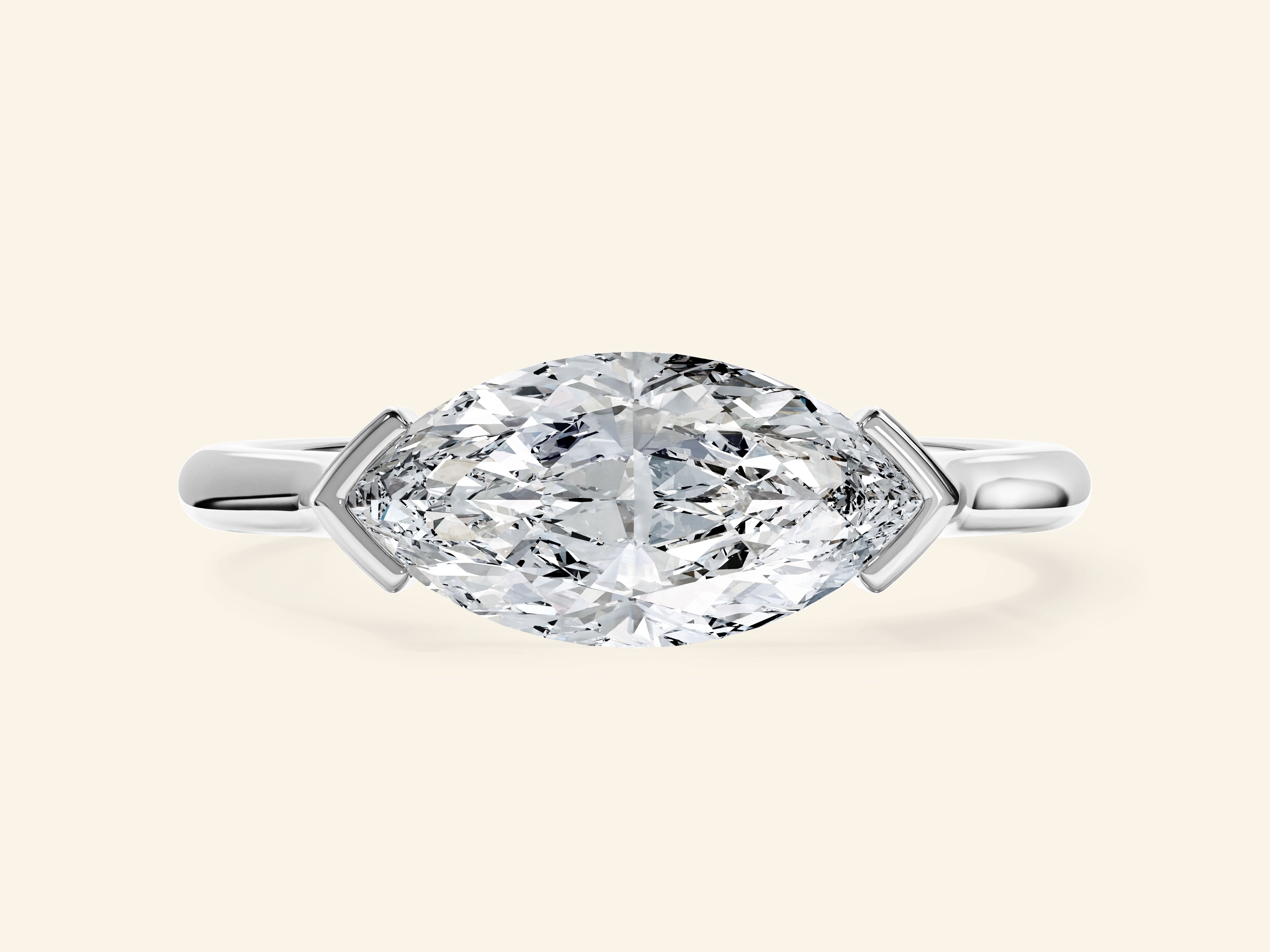 East-West Marquise Engagement Ring