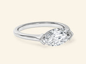East-West Marquise Engagement Ring