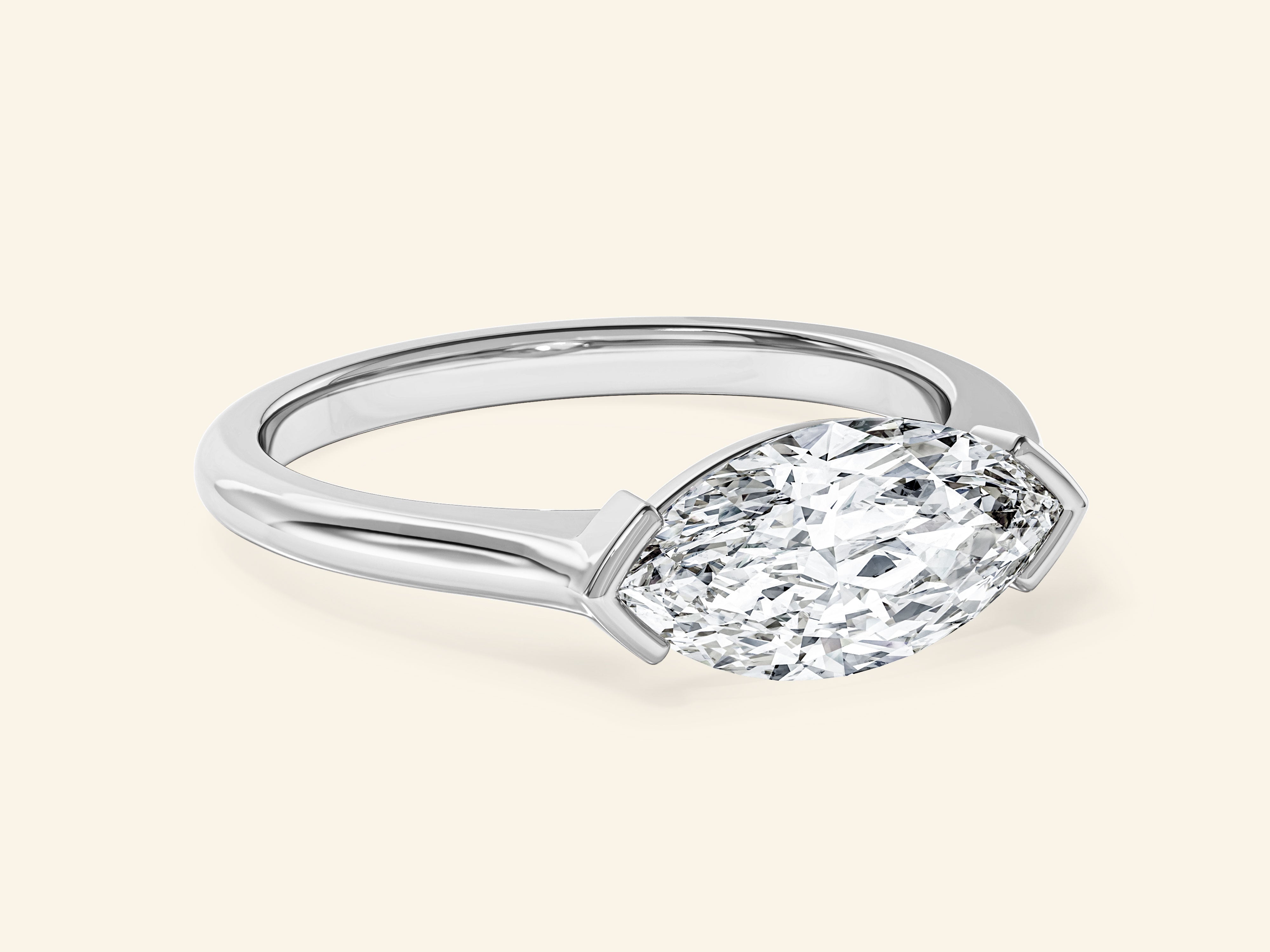 East-West Marquise Engagement Ring