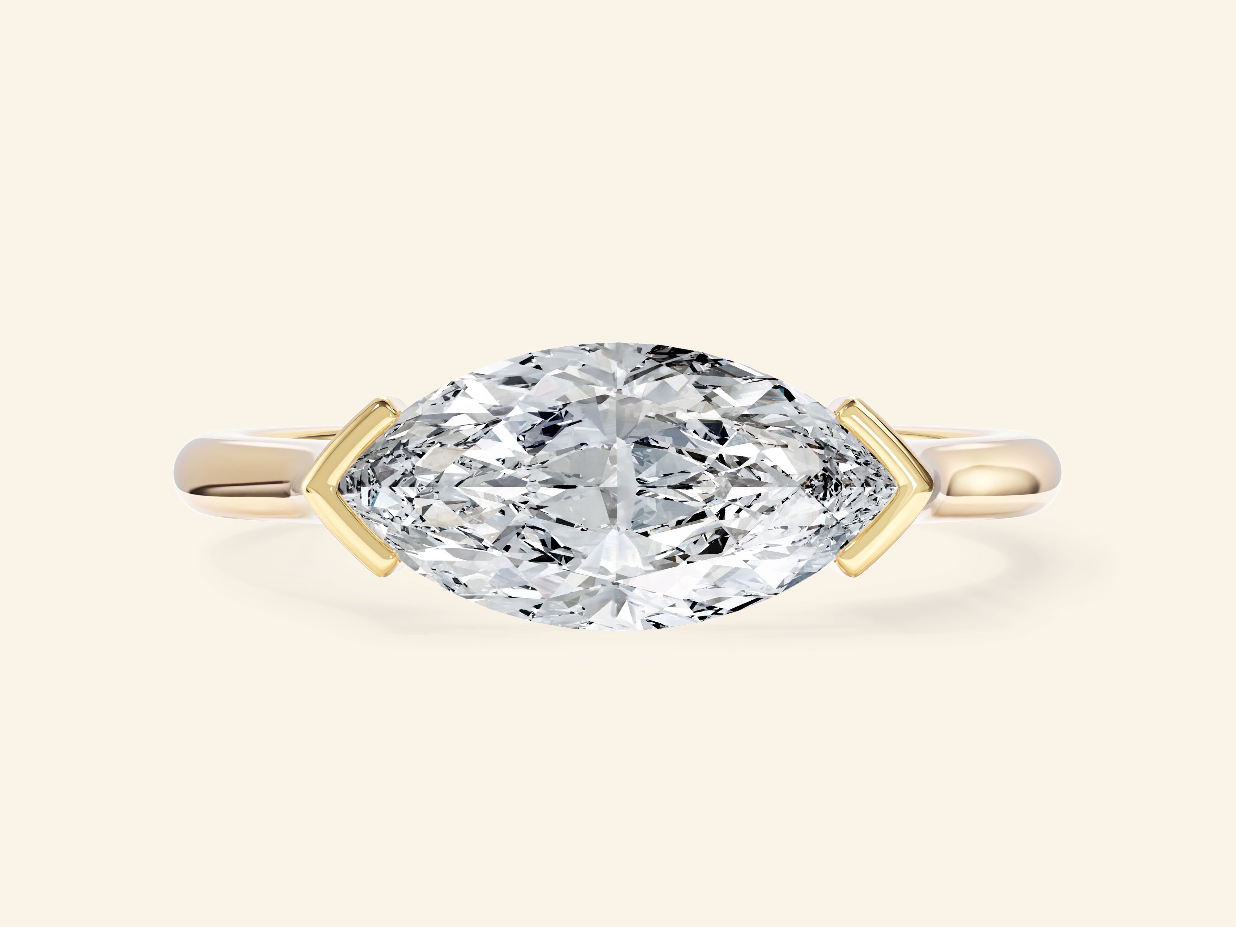 East-West Marquise Engagement Ring