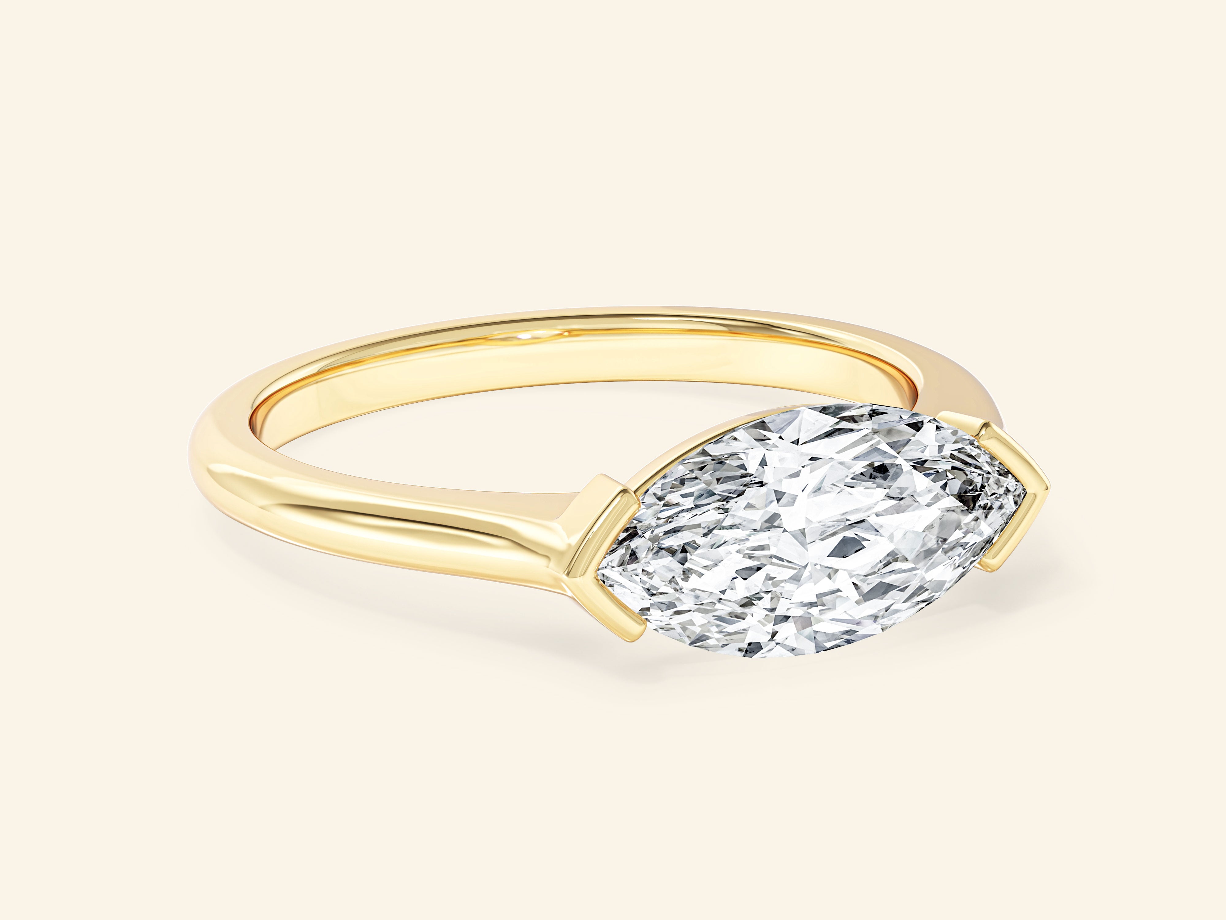 East-West Marquise Engagement Ring