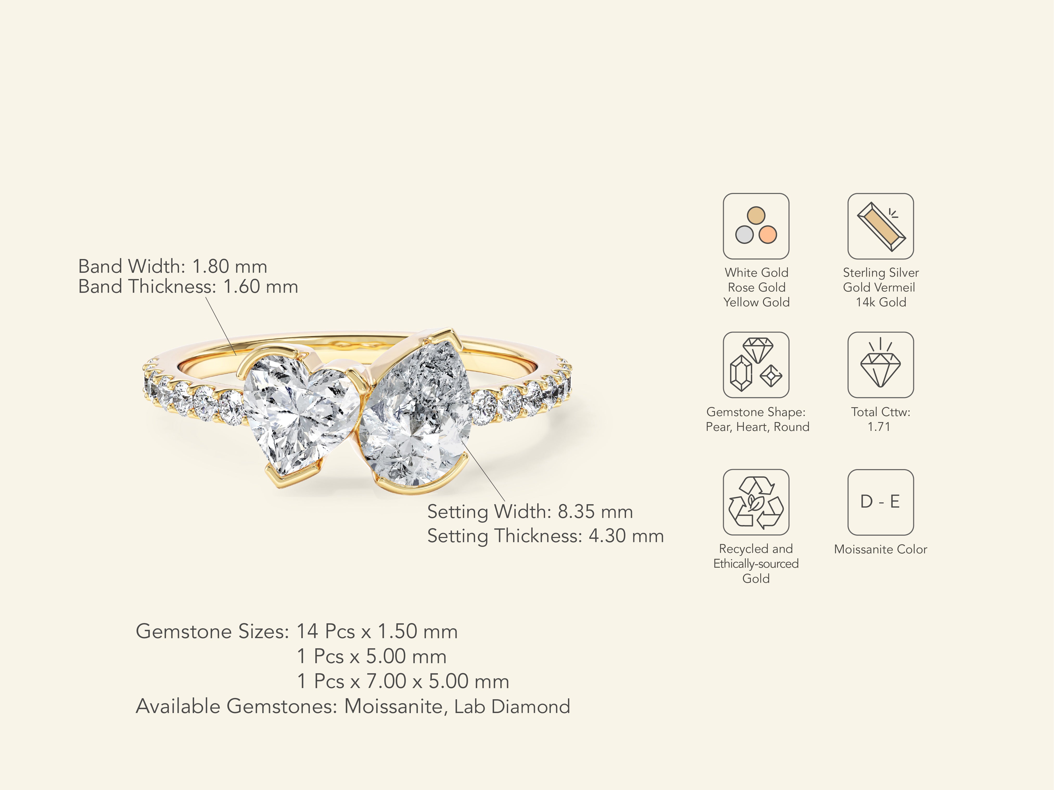 Heart and Pear Cut Engagement Ring