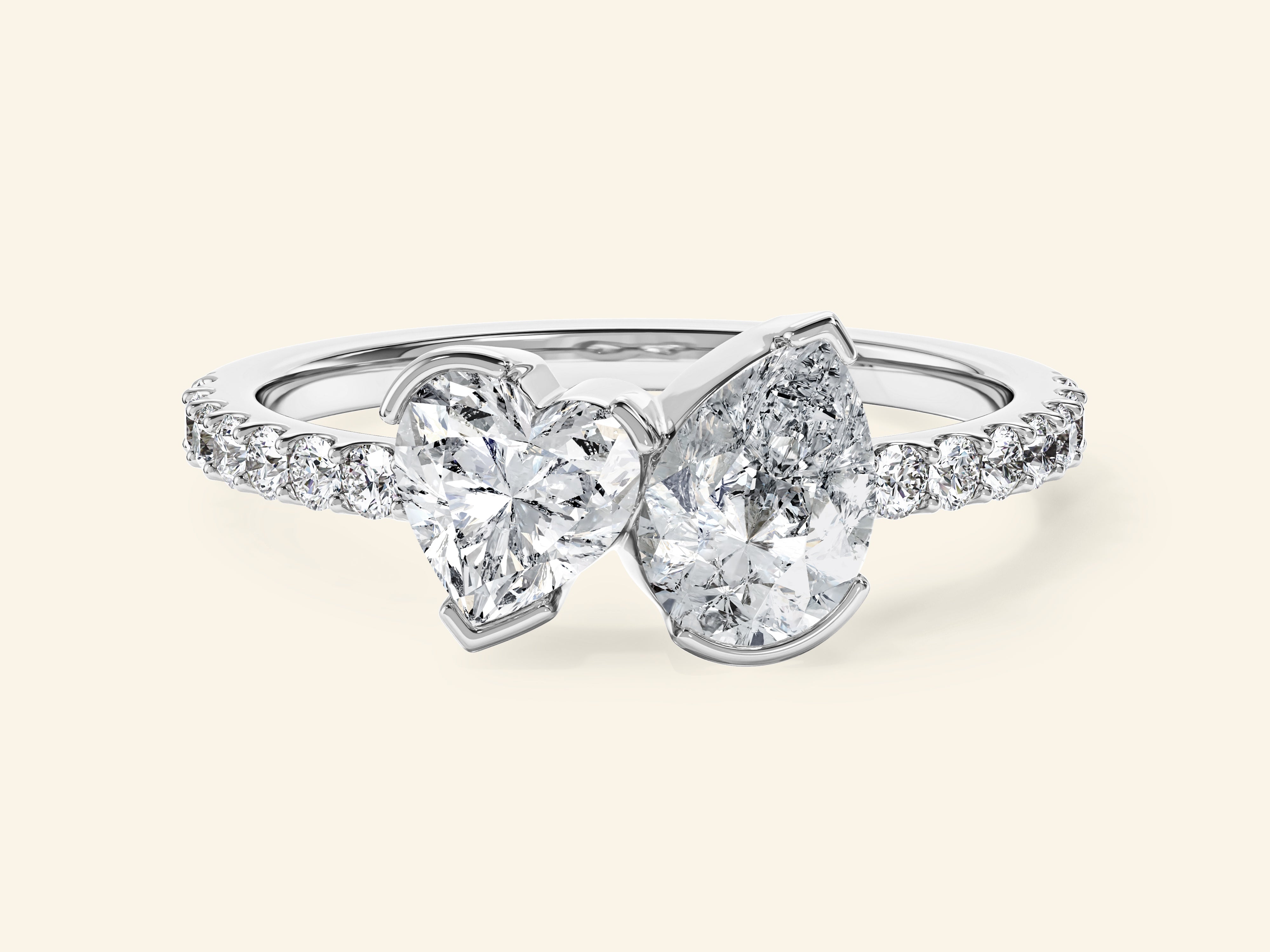 Heart and Pear Cut Engagement Ring